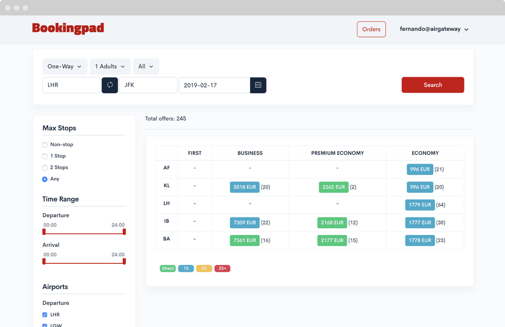 BookingPad, our new NDCready frontend agency booking software AirGateway